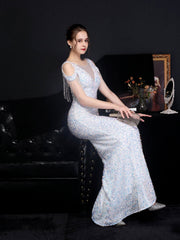 robe de soirée sirène brillante et moulante 