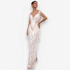 robe longue élégante sans manches et cintrée