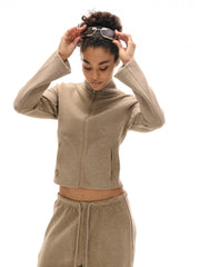 Ensemble sweat-shirt à col montant zippé et pantalon de survêtement