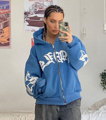 Sweat à capuche zippé en mousse