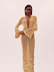 Robe à paillettes dorées Céleste
