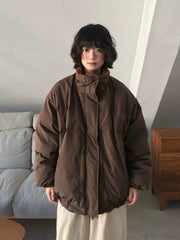 Veste réversible en coton marron