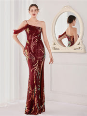 robe de soirée longue à paillettes 