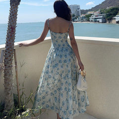 Robe à bretelles fleurie Sweet Style Slim