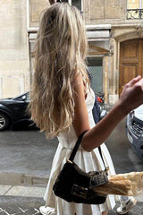 Ensemble jupe courte plissée sans manches 
