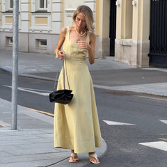 Elegant Square Neck Slim Fit Slip Dress