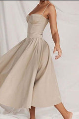 robe plissée dos nu moulante mi-longue