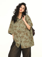 Chemise boutonnée à imprimé floral oversize