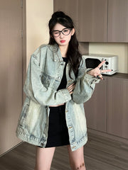 Tenue avec veste en jean oversize