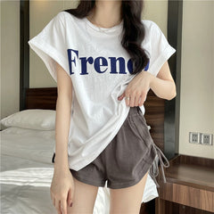 T-shirt ample à manches courtes et épaules tombantes