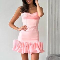 robe courte à jupe plissée