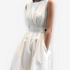 Robe midi sans manches à bretelles