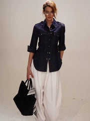Chemise en jean style militaire