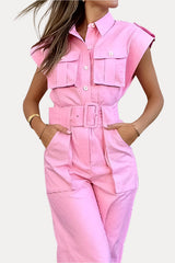 Combinaison rose Barbie à épaules asymétriques