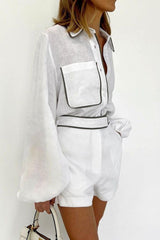 costume d'été à manches longues en coton et lin