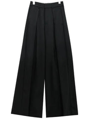 Pantalon palazzo large noir dramatique