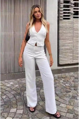 Ensemble pantalon et haut à bretelles dos nu 