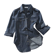 Chemise en jean style militaire