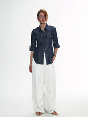 Chemise en jean style militaire