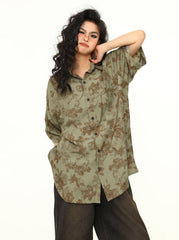 Chemise boutonnée à imprimé floral oversize