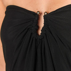 Robe mini bandeau en tulle dos nu