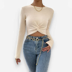 Pull en maille à col rond ajusté