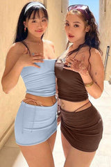 Ensemble jupe courte moulante à bustier