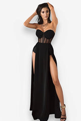 Robe longue sans manches à bustier