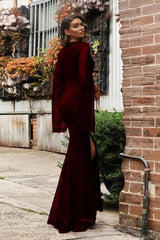 Robe longue élégante à manches longues