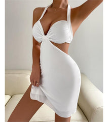 robe d'été sexy à dos nu et décolleté plongeant 