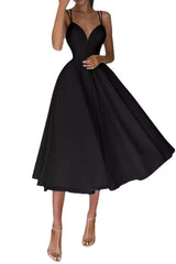 Robe midi trapèze à bretelles