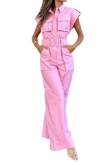 Combinaison rose Barbie à épaules asymétriques