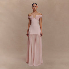 Robe midi dos nu à empiècements en résille