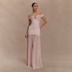 Robe midi dos nu à empiècements en résille