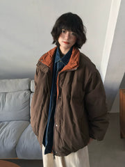 Veste réversible en coton marron