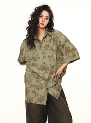 Chemise boutonnée à imprimé floral oversize