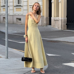 Elegant Square Neck Slim Fit Slip Dress