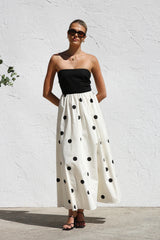 Robe portefeuille patchwork à pois