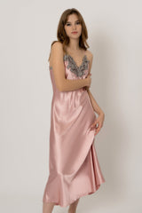 Chemise de nuit Oriane rose