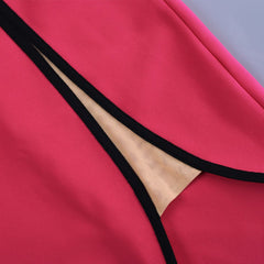 Robe bandage mini sans manches à col en V en maille PF21102