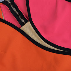 Robe bandage mini sans manches à col en V en maille PF21102