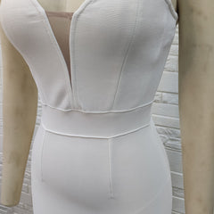Robe bandage mini sans bretelles et dos nu PH0511