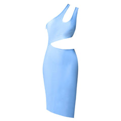 Robe midi asymétrique sans manches à bandage, à une épaule, référence PZC1662