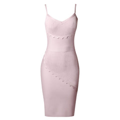Robe bandage midi sans bretelles à volants PZC1686