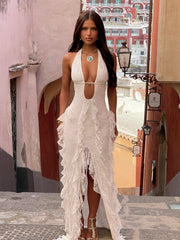 Robe longue blanche RHIAE