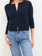 Gilet en maille à manches longues et boutons unis
