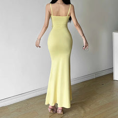 Robe midi jaune à découpes florales 3D
