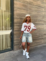 T-shirt de printemps Loose Print Street