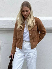 Manteau marron à simple boutonnage cintré