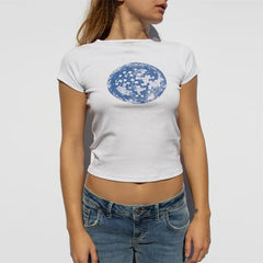 T-shirt Harajuku à imprimé étoiles